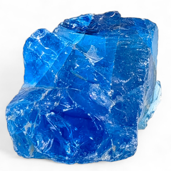 Sapphire Blue Translucent Art Glass Cullet Glowing Manganese Slag #4GX106 - Picture 2 of 6